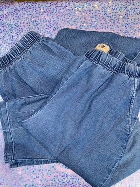 2997-Turtle Bay Women’s Blue Boyfriend Jean Shorts with Elastic Waist